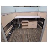 Office Cubicle System - Suite and 5 Cubicles with Credenzas and Humanscale Raising Desks