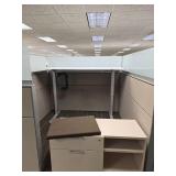 Office Cubicle System - Suite and 5 Cubicles with Credenzas and Humanscale Raising Desks