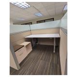 Office Cubicle System - Suite and 5 Cubicles with Credenzas and Humanscale Raising Desks