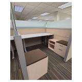 Office Cubicle System - Suite and 5 Cubicles with Credenzas and Humanscale Raising Desks