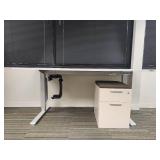 Modern Height-Adjustable Office Desk with Storage