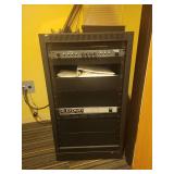 Professional Audio Equipment Rack with Crown Amplifier