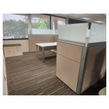 Modern Office Cubicle Set with Storage and Chair