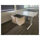 Modern Height-Adjustable Office Desk with Storage