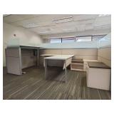 Modern Office Cubicle Workstation Set with Storage