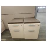 Modern Office Cubicle Workstation Set with Storage