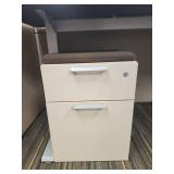 Modern Office Height-Adjustable Desk with Filing Cabinet