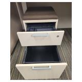Modern Office Height-Adjustable Desk with Filing Cabinet