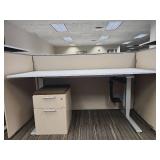 Modern Office Height-Adjustable Desk with Filing Cabinet