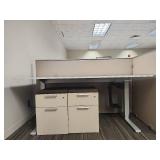Modern Office Height-Adjustable Desk with (2) Filing Cabinets
