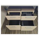 Modern Office Height-Adjustable Desk with (2) Filing Cabinets