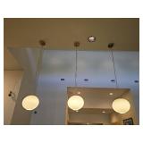 (3) Modern White Globe Pendant Light Fixtures