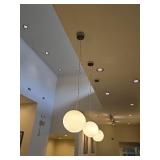 (3) Modern White Globe Pendant Light Fixtures