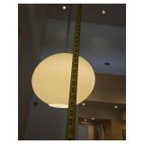 (3) Modern White Globe Pendant Light Fixtures