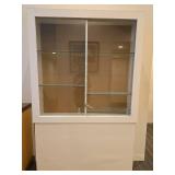 Modern White Display Cabinet with Glass Shelving