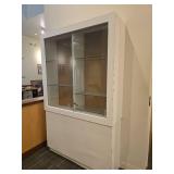 Modern White Display Cabinet with Glass Shelving