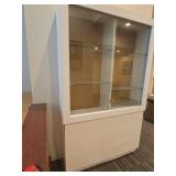 Modern White Display Cabinet with Glass Shelving