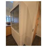 Modern White Display Cabinet with Glass Shelving