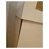 Modern White Display Cabinet with Glass Shelving