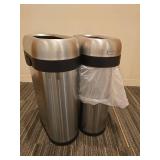 (2) Simplehuman Stainless Steel Commercial Trash Cans