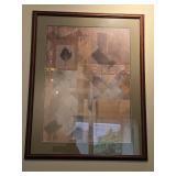 Abstract Leaf Print in Wood Frame