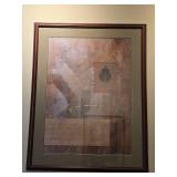 Abstract Leaf Print in Wood Frame