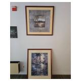 Abstract & Forest Stream Art Print Set
