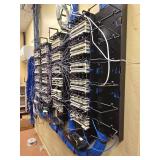 Commercial Network Patch Panel System with Cat6 Cable Installation