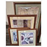 Modern Abstract Art Print Collection in Wood Frames