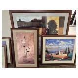 Collection of Contemporary Art Prints in Wood Frames