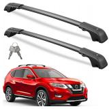 Wonderdriver Roof Rack Cross Bars 220lbs Compatible with Nissan Rogue 2014-2020 (with Raised Side Rails), Heavy Duty Aluminum Lockable Roof Rails Crossbars Black Rooftop Cargo Carrier Luggage