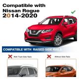 Wonderdriver Roof Rack Cross Bars 220lbs Compatible with Nissan Rogue 2014-2020 (with Raised Side Rails), Heavy Duty Aluminum Lockable Roof Rails Crossbars Black Rooftop Cargo Carrier Luggage