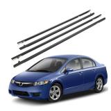 FOMIUZY Door Window Trim Seal Weather Stripping Moulding Belt Sweep Felt Fit Honda Civic 2006 2007 2008 2009 2010 2011 4 Door Sedan Replaces 72410-SNA-A01 72450-SNA-A01 72950-SNA-A01 72910-SNA-A01
