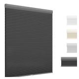 UNISHADES Blackout Cordless Cellular Shades, Honeycomb Blinds for Indoor Windows, for Window Size 38" W x  64" H Black
