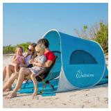 WolfWise UPF 50+ Easy Pop Up 3 Person Beach Tent Sport Umbrella Instant Sun Shelter Tent Sun Shade Canopy