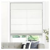 LazBlinds Cordless Roman Shades for Windows, Light Filtering Thermal Insulated Window Blinds, Lightweight Fabric Blinds for Indoor Windows, 24\" W x 72\" H, Ivory
