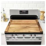 GASHELL Noodle Board Stove Cover with Handles for Electric, Gas Stove Top (Acacia Wood)