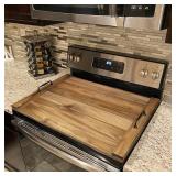 GASHELL Noodle Board Stove Cover with Handles for Electric, Gas Stove Top (Acacia Wood)
