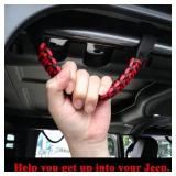 BESTAOO 4 Pack Roll Bar Grab Handles Front and Rear Paracord Grip Handles Compatible with 2024 2025 Jeep Wrangler JL & Gladiator JT 4XE Accessories (Front+Rear) (Red)
