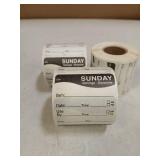Sunday Food Date Labels 3 Rolls