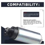 PLDDE New 1pc Genuine 255 LPH High Flow OE Upgrade Performance Electric Gas Intank EFI Fuel Pump With Strainer/Filter + Rubber Gasket/Hose + Clamps + Universal Wiring Harness/Plug Pigtail Connector