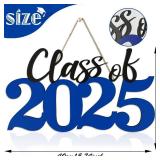 Class of 2025 Wooden Sign - Blue Graduation Decorations & Photo Booth Prop for Senior Party
