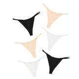 DEANGELMON G-string Thongs for Women Panties No Show Thong Seamless Underwear Low Rise Comfortable Microfiber Workout Pack (5pk ,Large)