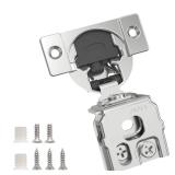 Chibery 2 Pack 1-5/16" Overlay 3D Soft Close Concealed Hinge for Face Frame Door, Smooth Slow Self Closing Hinges, Satin Nickel, Hidden 105° Open Angle Stainless Steel Hinge for Kitchen Cabinet Door