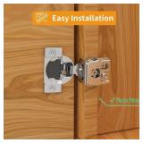 Chibery 2 Pack 1-5/16" Overlay 3D Soft Close Concealed Hinge for Face Frame Door, Smooth Slow Self Closing Hinges, Satin Nickel, Hidden 105° Open Angle Stainless Steel Hinge for Kitchen Cabinet Door