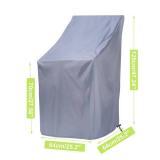 Stackable Patio Chair Cover, Outdoor Chair Cover Waterproof, Stacked Chairs Lawn Chair Covers Outdoor Stack Chairs for All Weather Protection (Grey, 25"L x 25"W x 47H)