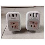 2 Pack European Plug Adapter USB C, TESSAN US to Europe Adapter 4 Outlets 3 USB Charger, Type C International Power Adaptor to Italy Spain France Portugal Iceland Germany, Europe Travel Essentials