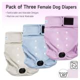 Paw Legend Washable Reusable Female Dog Period Diapers for Heat Doggie Puppy Diapers for Female Dogs (3 Pack, Large)