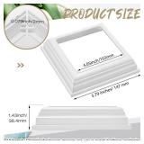 Thyle 8 Pcs True 4x4 Inches Vinyl Post Skirt Post Base Cover Column Wraps for Porch Deck Base Vinyl Sleeve White Trim for Wood Hand and Stair Rails