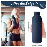Bokon Stainless Steel Water Bottle Double Layer Vacuum 17 oz Small Mouth Sport Insulated Metal Reusable Flask Leakproof Lid(Deep Blue)
